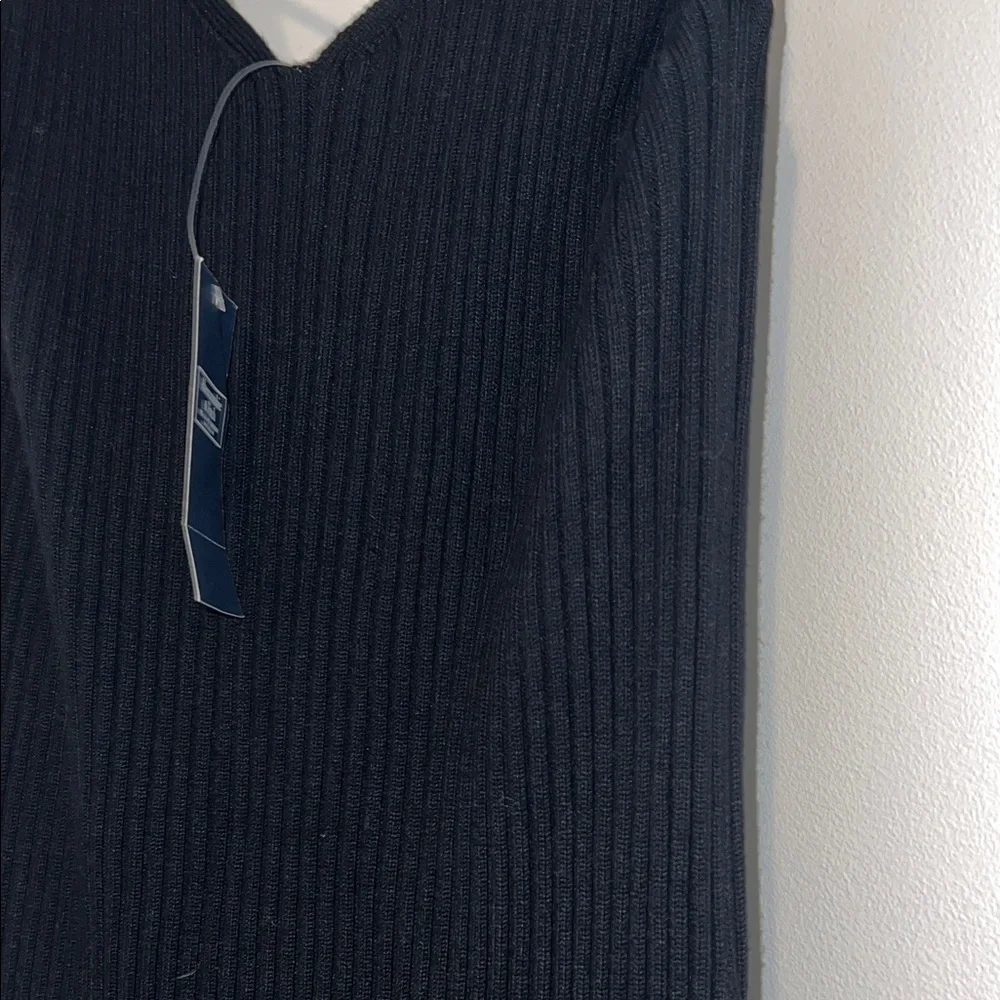 Nwt Abercrombie & Fitch Black Ribbed V-Neck Maxi Slip Dress